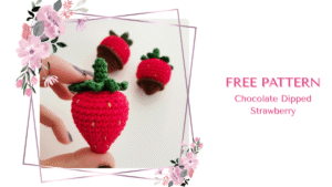 Free Crochet Chocolate Dipped Strawberry Pattern by EmmaS Dolls