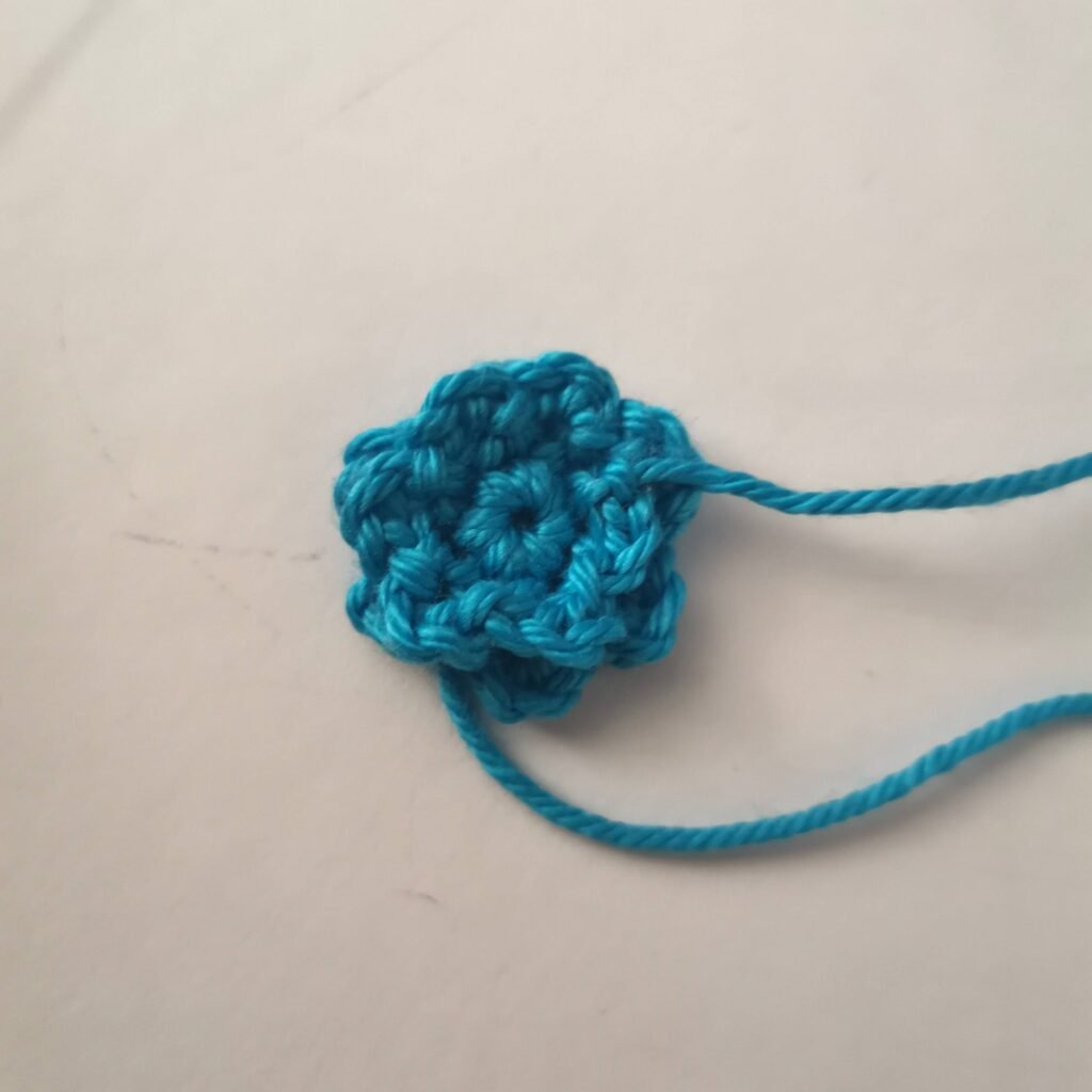 crochet blue flower