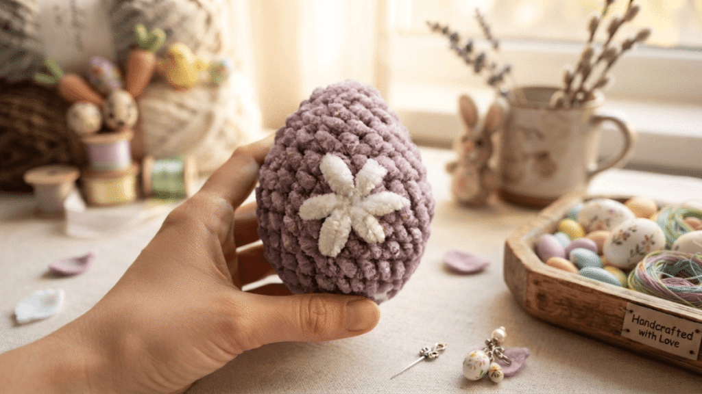 Free Crochet Chenille Easter Egg Pattern by EmmaS Dolls