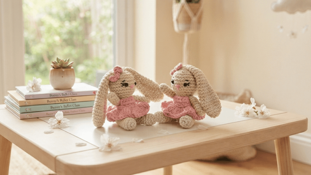Free Crochet Bunny Keychain Pattern by EmmaS Dolls