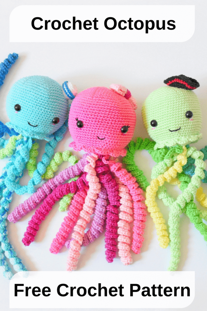 pin it Free Crochet Octopus Pattern by EmmaS Dolls.