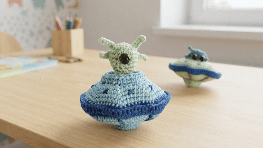 free amigurumi pattern ufo flying saucer by EmmaS Dolls