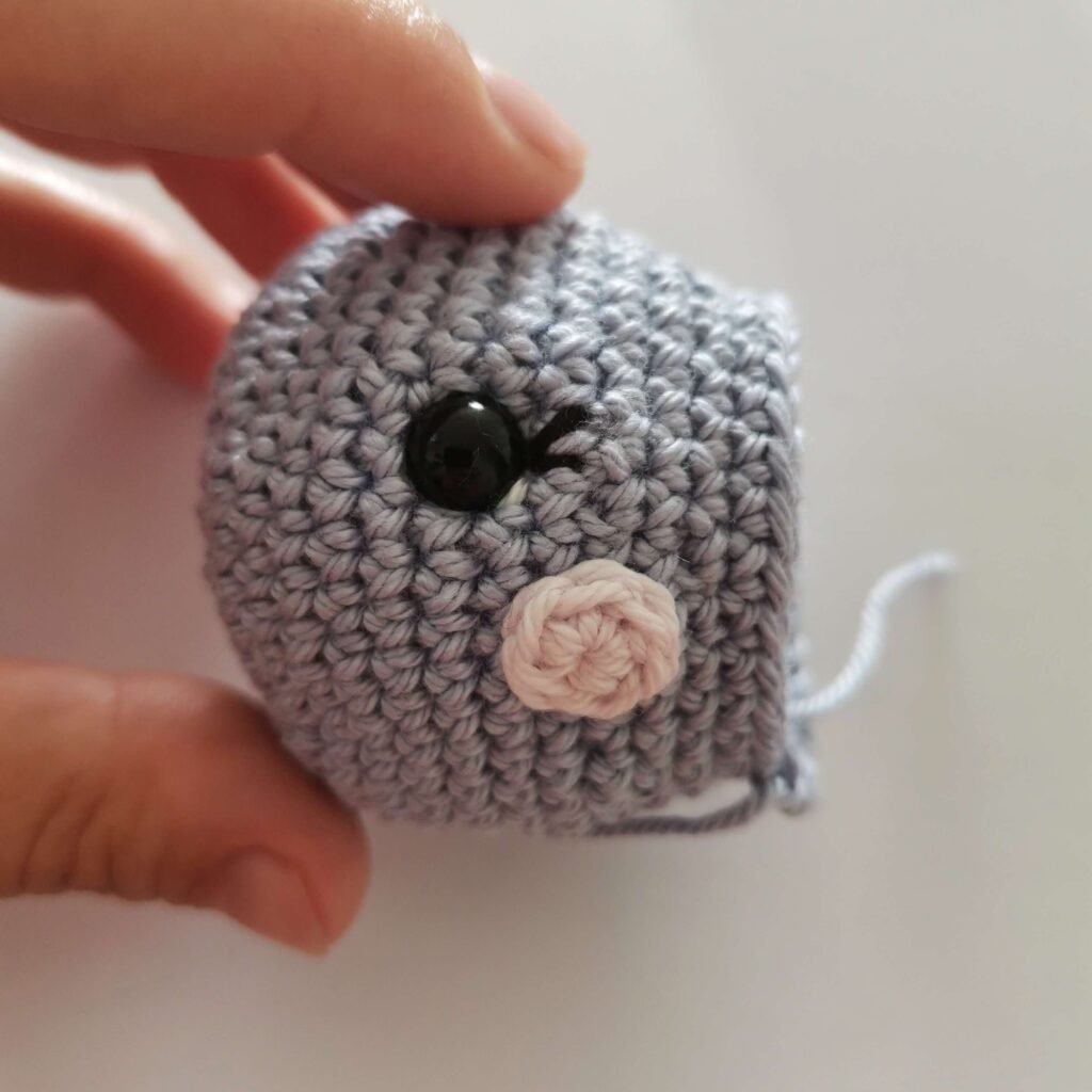 Making of Free Crochet baby whale rattle pattern.