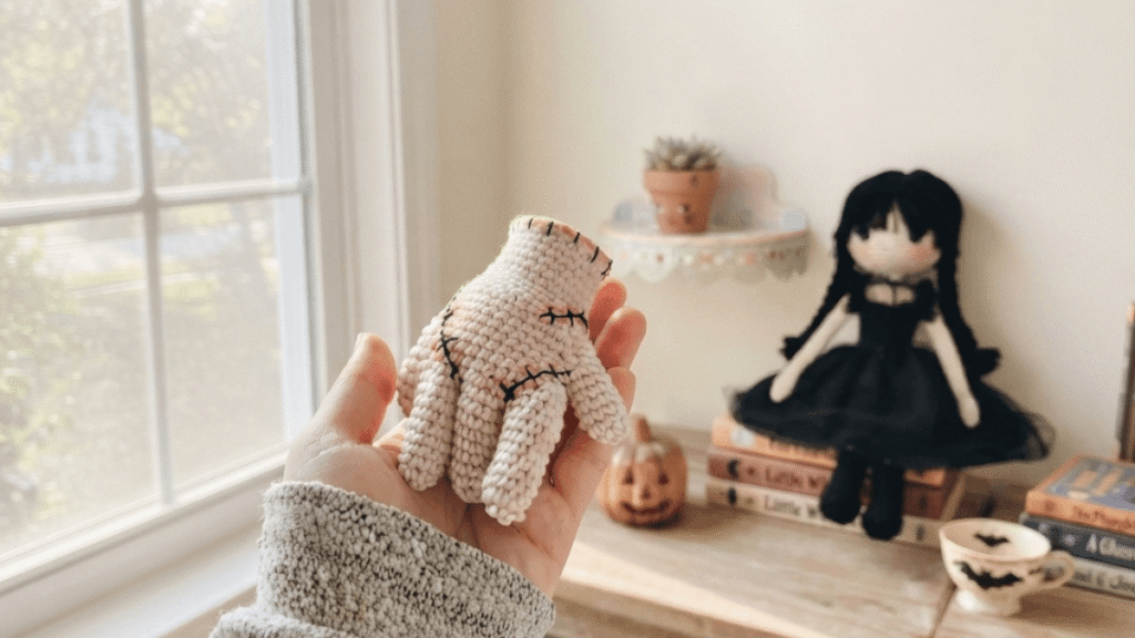 crochet stitched hand pattern
