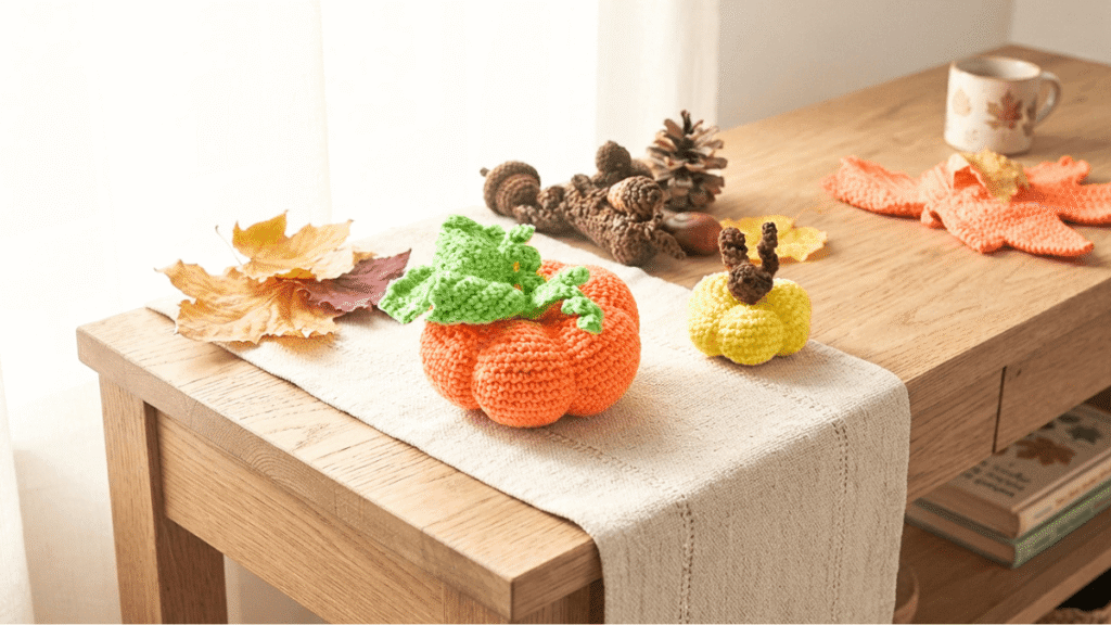 free crochet pumpkin pattern by EmmaS Dolls